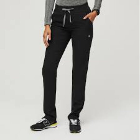 Figs Technical Collection Yola Skinny Scrub Pants Black Medium Petite Hospital - Picture 1 of 6